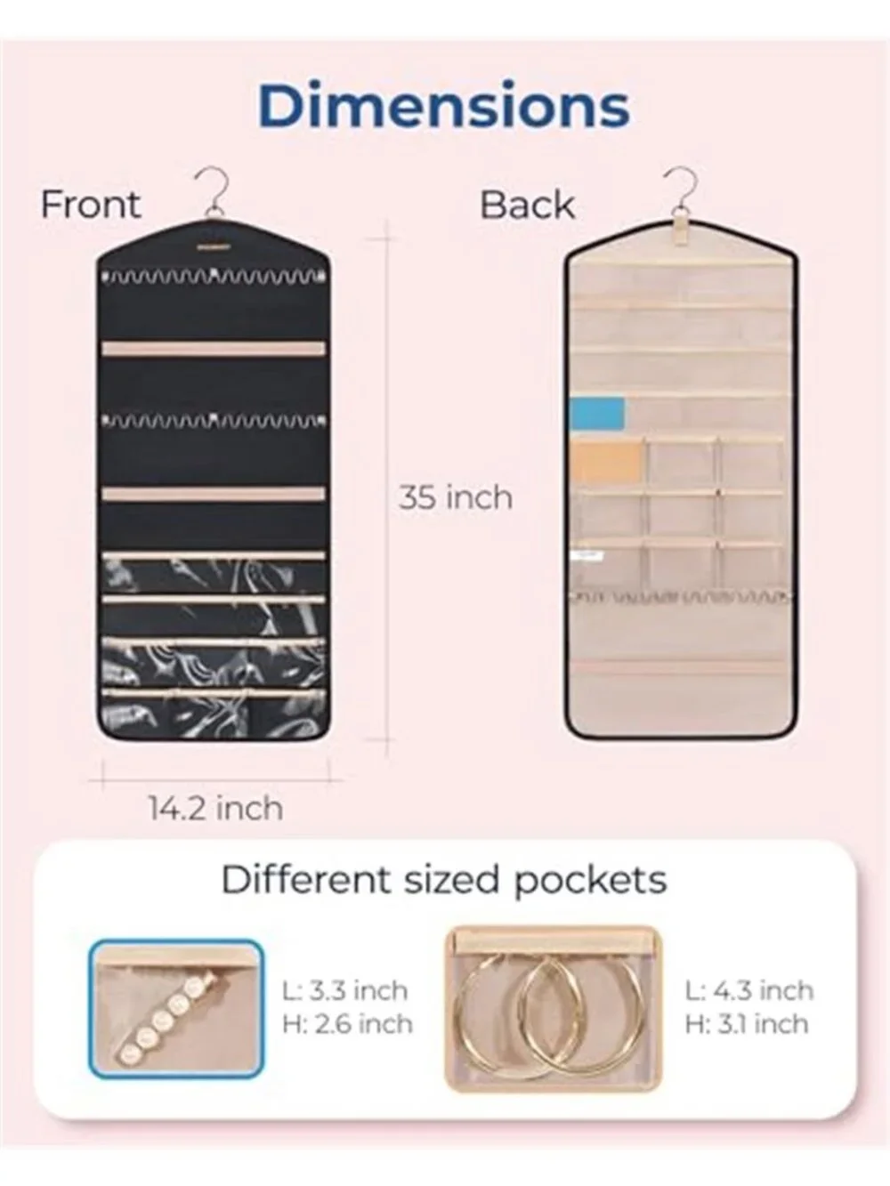 Hanging Jewelry Organizer Necklace Holder Earring Storage Door Organizer